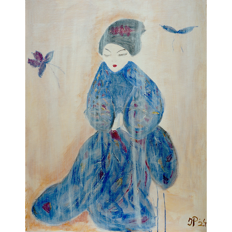 Japanese lady blue